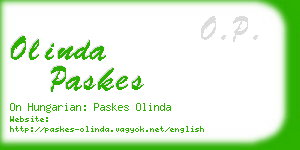 olinda paskes business card